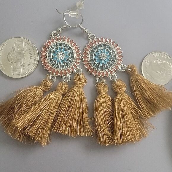 Silvertone Hanging Earrings - Picture 5 of 5